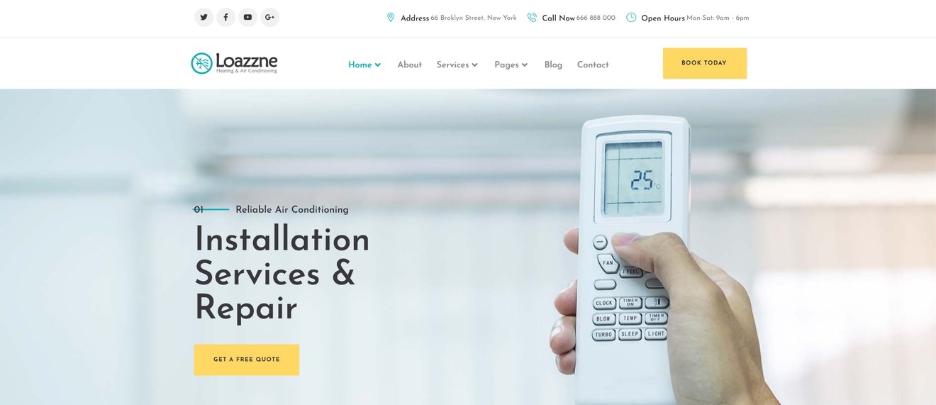 Loazzne – Heating & Air Conditioning Services Template Kit