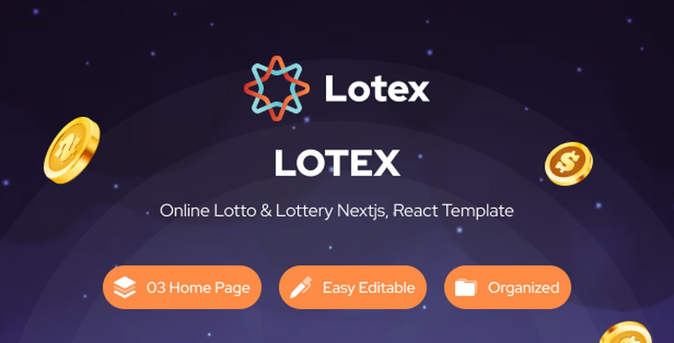 Lotex – Online Lotto & Lottery Nextjs and React Template
