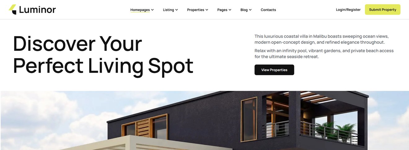 Luminor – Real Estate NextJs Template