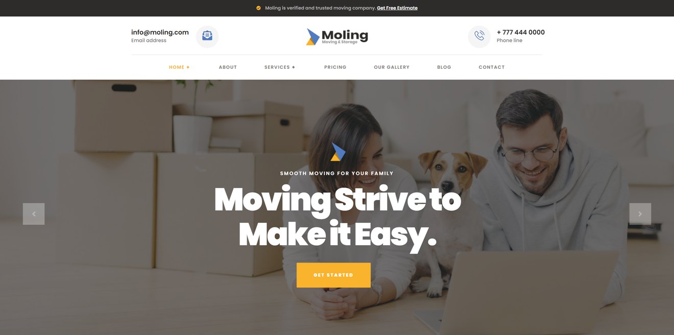 Moling – Moving and Storage Business Services Template Kit