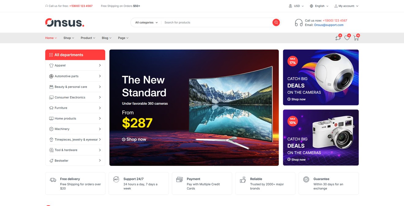Onsus – Electronics E-commerce HTML Template