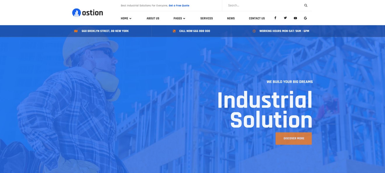 Ostion – Construction & Industry Building Company Template Kit