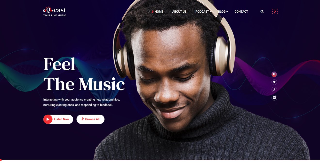 Qcast – Podcast HTML Template