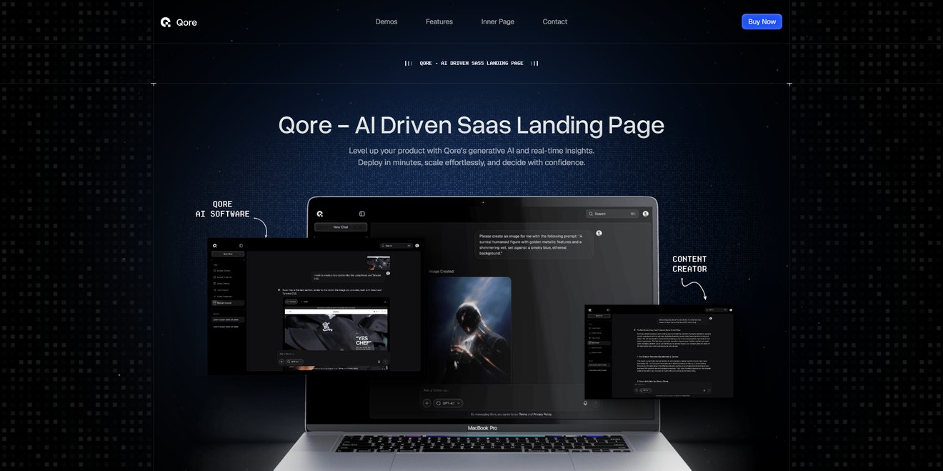 Qore | Content Writer, Software, SaaS & Startup Landing WordPress Theme
