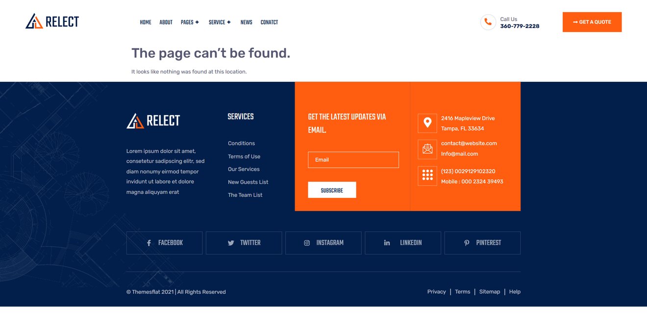 Relect – Construction & Building Elementor Template Kit