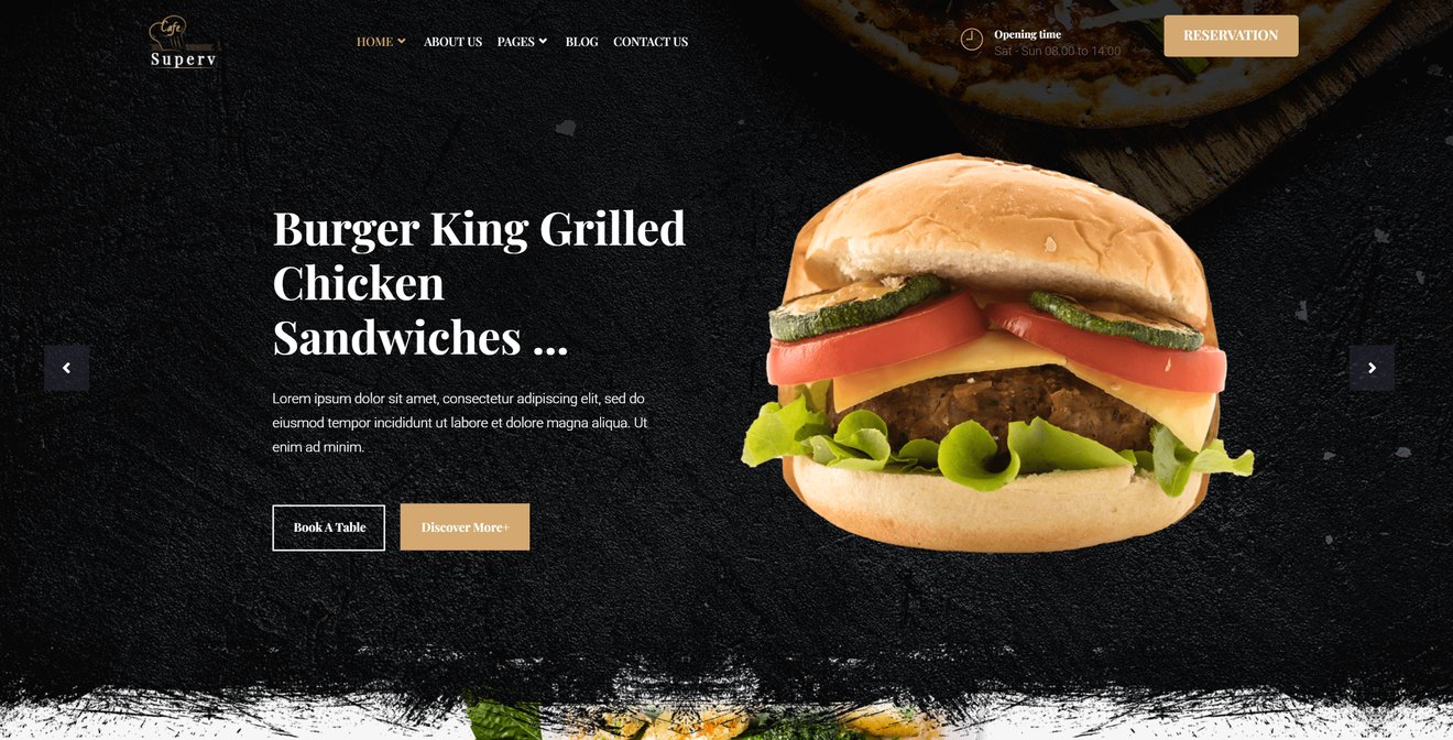 Superv Cafe – Restaurant Elementor Template Kit