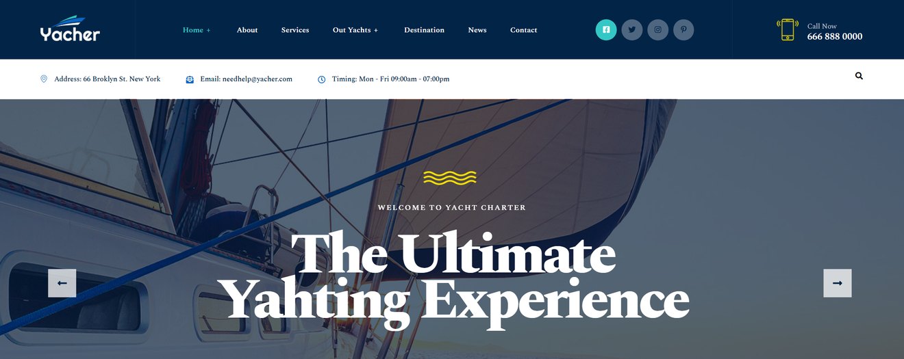 Yachter – Boat & Yacht Charter Services Template Kit
