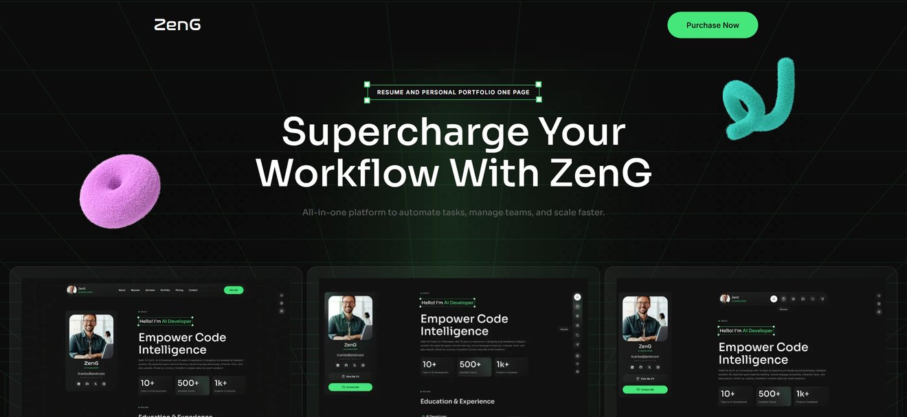 ZenG – Personal Portfolio NextJs Template