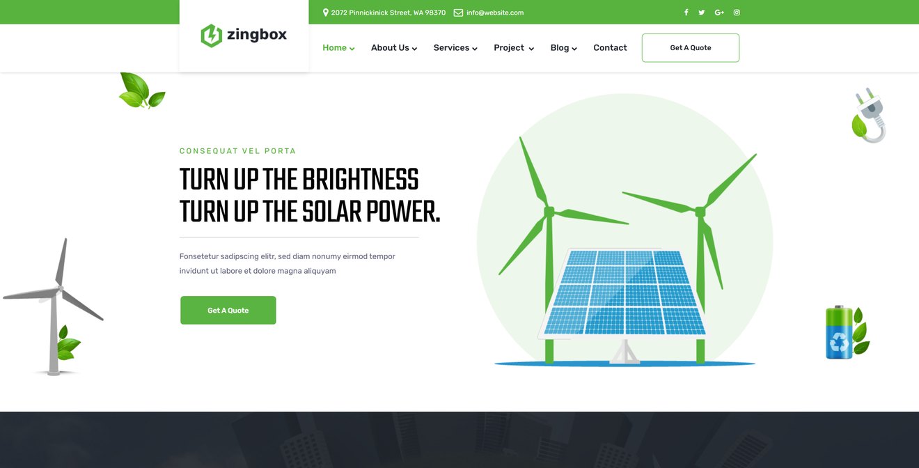 Zingbox – Wind & Solar Energy HTML Template