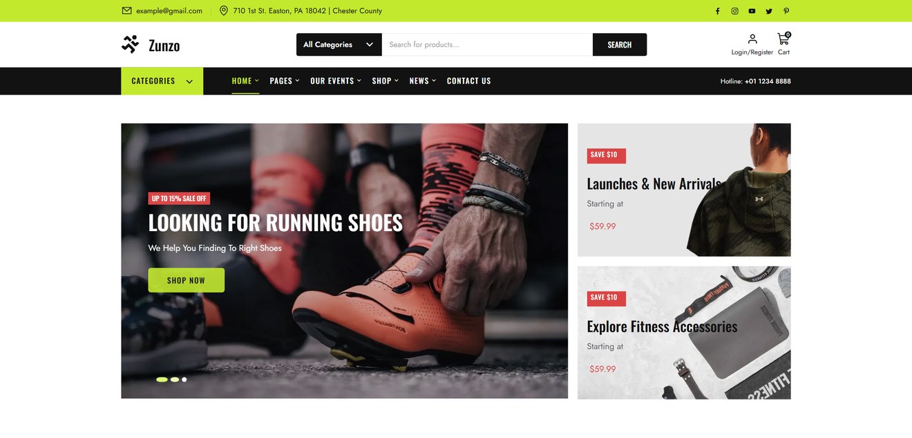 Zunzo – Running Club and Sports WooCommerce Theme